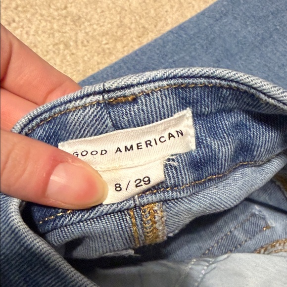 Good American Denim Blue Straight Leg Jeans - Picture 3 of 4